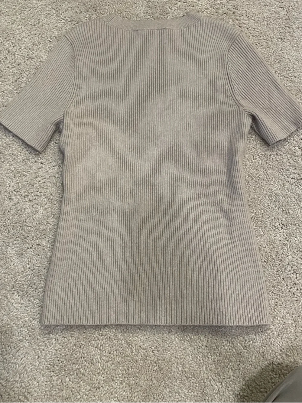 A&F Ribbed, Short Sleeve, Button-Side Sweater - Picture 2 of 4
